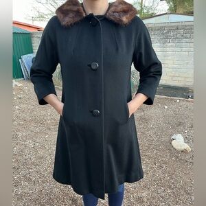 Cosmopolitan Juniors NY Wool & Fur Coat Black (Medium)